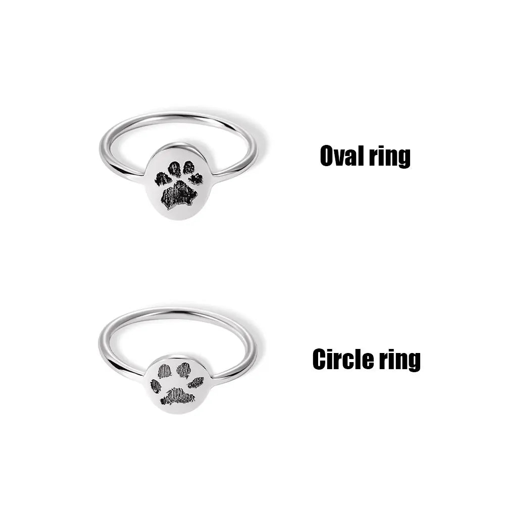 Custom  Paw Print Ring |Minimalist Ring | Pet Memorial Gift