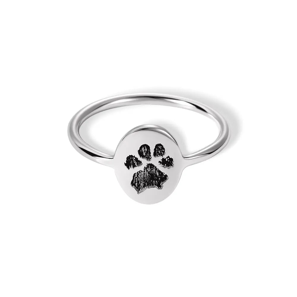 Custom  Paw Print Ring |Minimalist Ring | Pet Memorial Gift