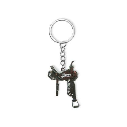 Custom Horse Saddle Flat Keychain | Equestrian Gifts | Cowgirl Keychain, Horse Lover Gift