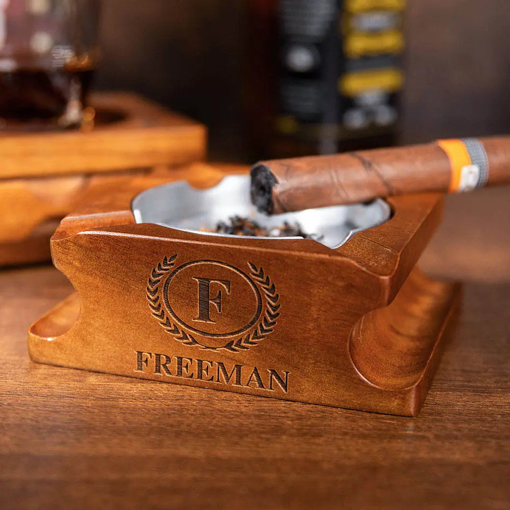 Custom Whiskey & Cigar Tray Glass Holder |Bachelor Party Gifts, Father's Day Gift, Birthday Gift for Him