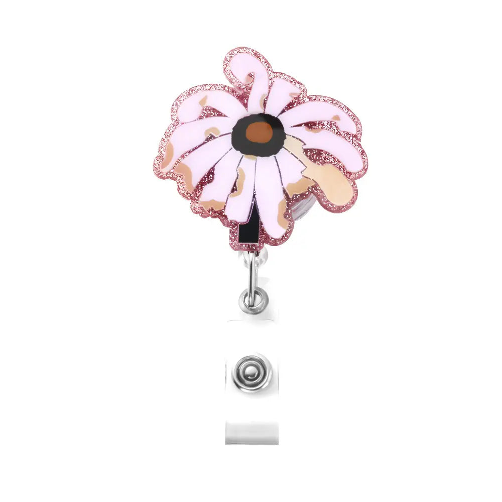 Personalized Wilted Daisy Badge Reel | Nurse gift ideas