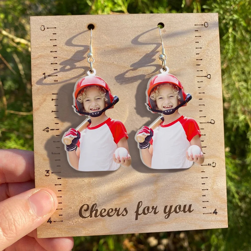 Custom photo earrings | Graduation Game Day, Athlete Photo Earrings