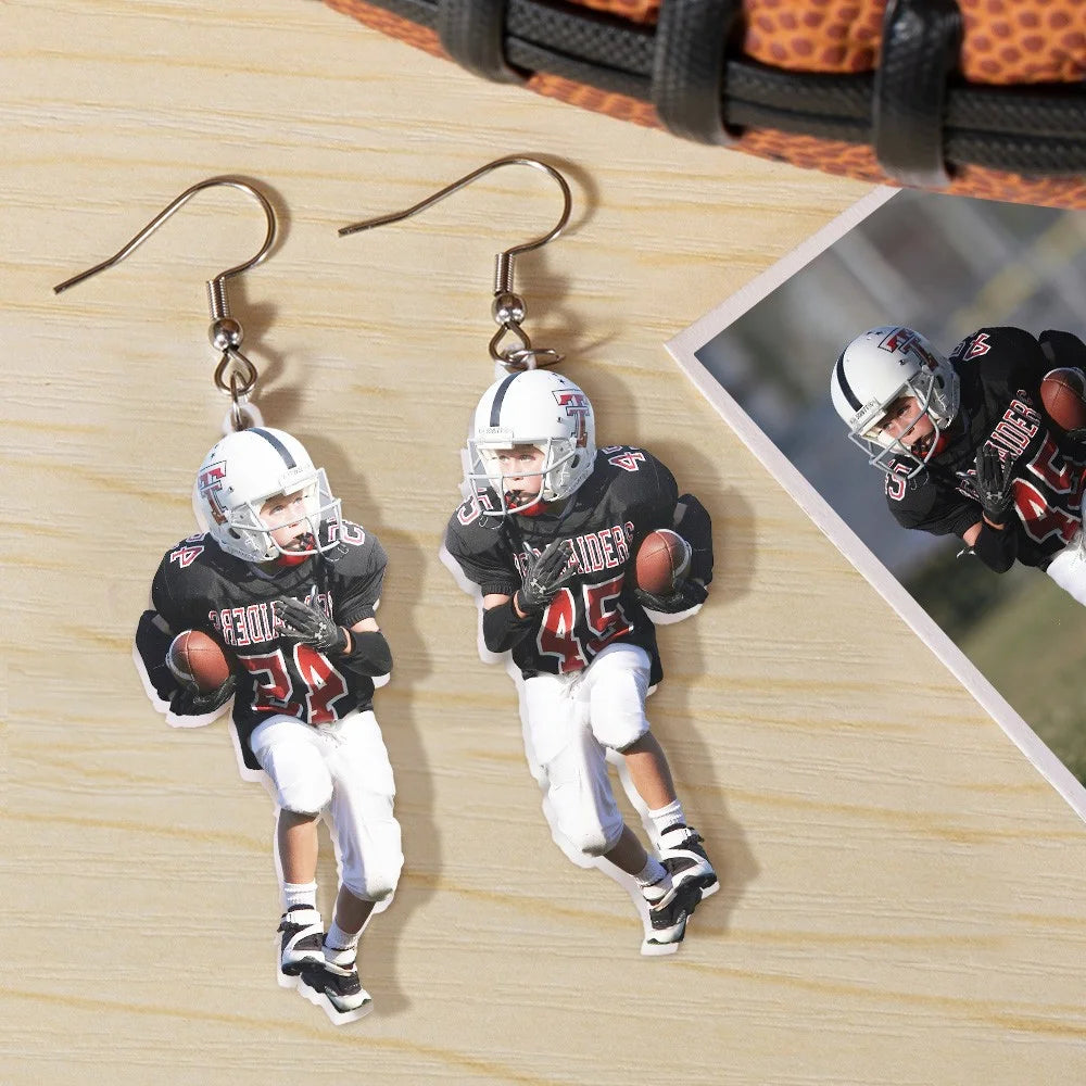 Custom photo earrings | Graduation Game Day, Athlete Photo Earrings