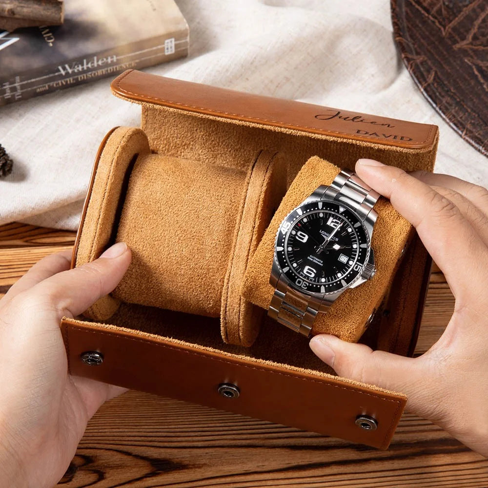 Personalized Watch Box | Mens Watch Holder| Luxury Leather Watch Case