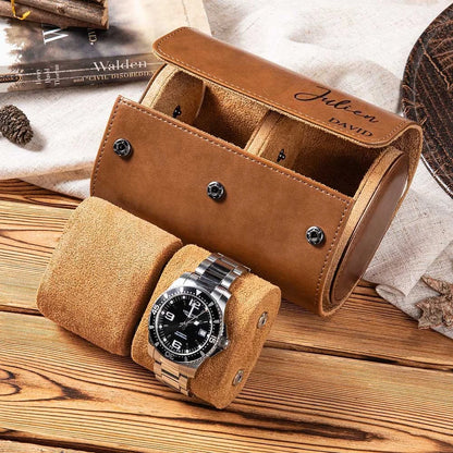 Personalized Watch Box | Mens Watch Holder| Luxury Leather Watch Case