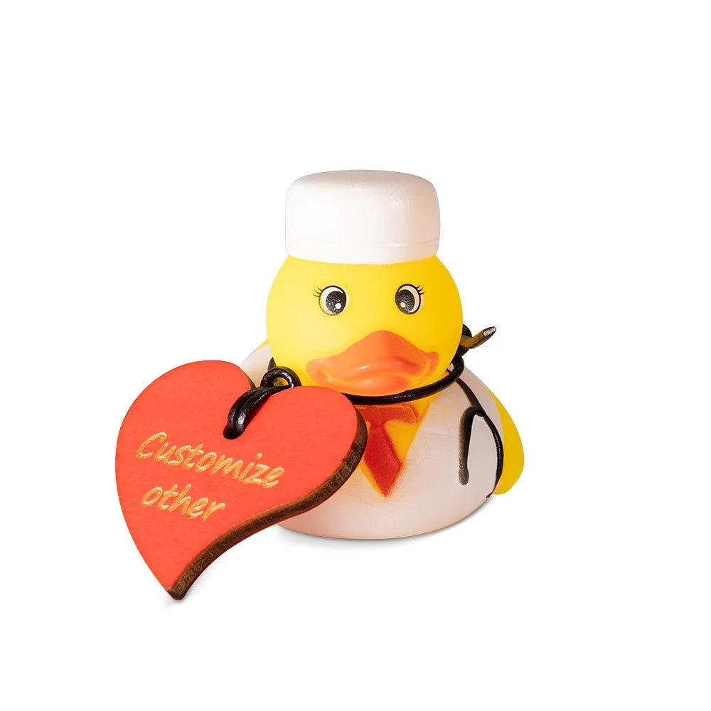 Personalized Funny Nurse Ducks with Heart Tag (set of 2) | Appreciation/Graduation Gift for Nurse/Doctor/Nursing Student