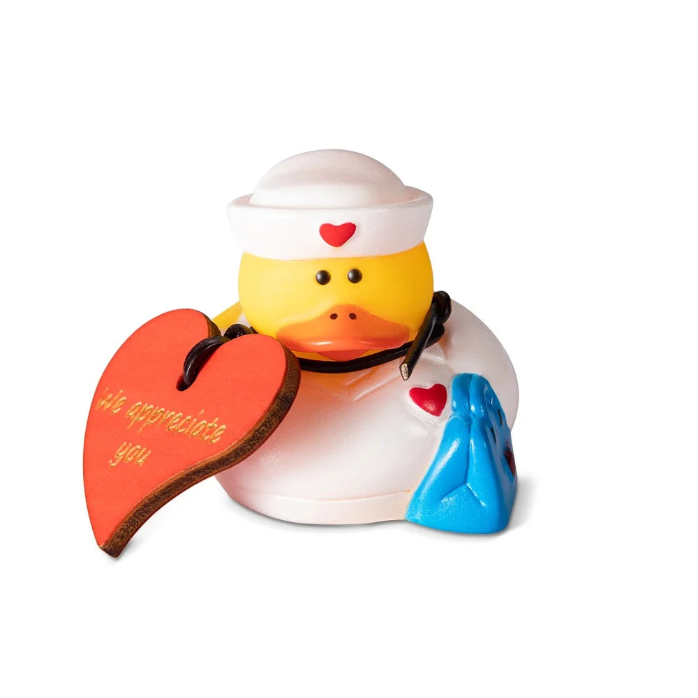 Personalized Funny Nurse Ducks with Heart Tag (set of 2) | Appreciation/Graduation Gift for Nurse/Doctor/Nursing Student