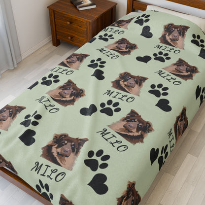 Custom Dog Face On Blanket | Pet Face on Blanket