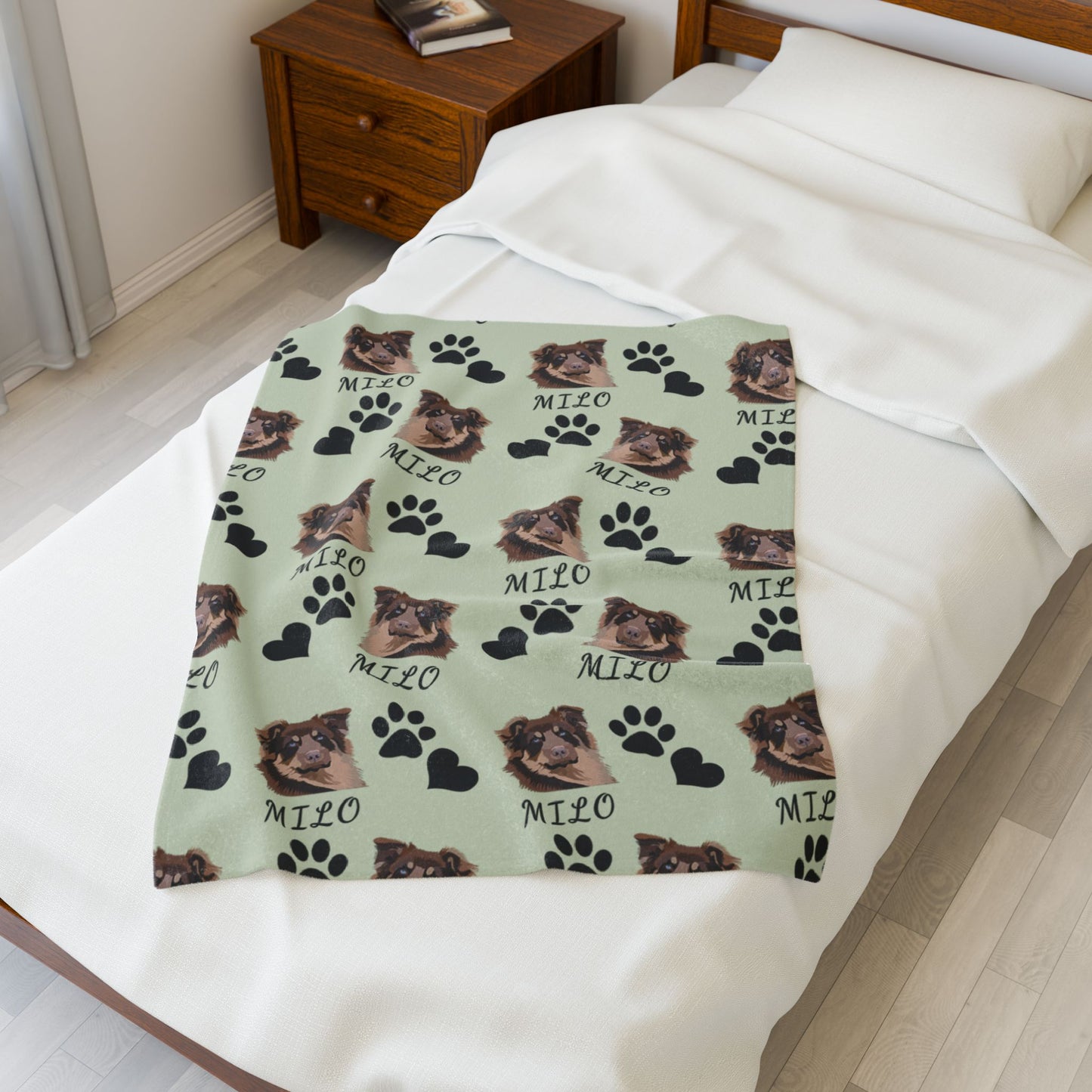 Custom Dog Face On Blanket | Pet Face on Blanket