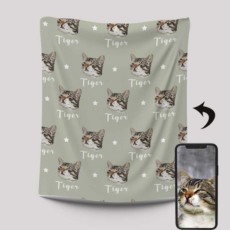 Custom Dog Face On Blanket | Pet Face on Blanket