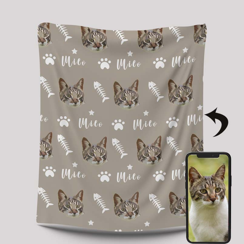 Custom Dog Face On Blanket | Pet Face on Blanket