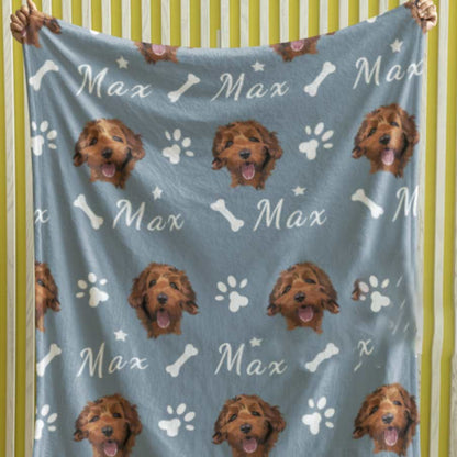 Custom Dog Face On Blanket | Pet Face on Blanket