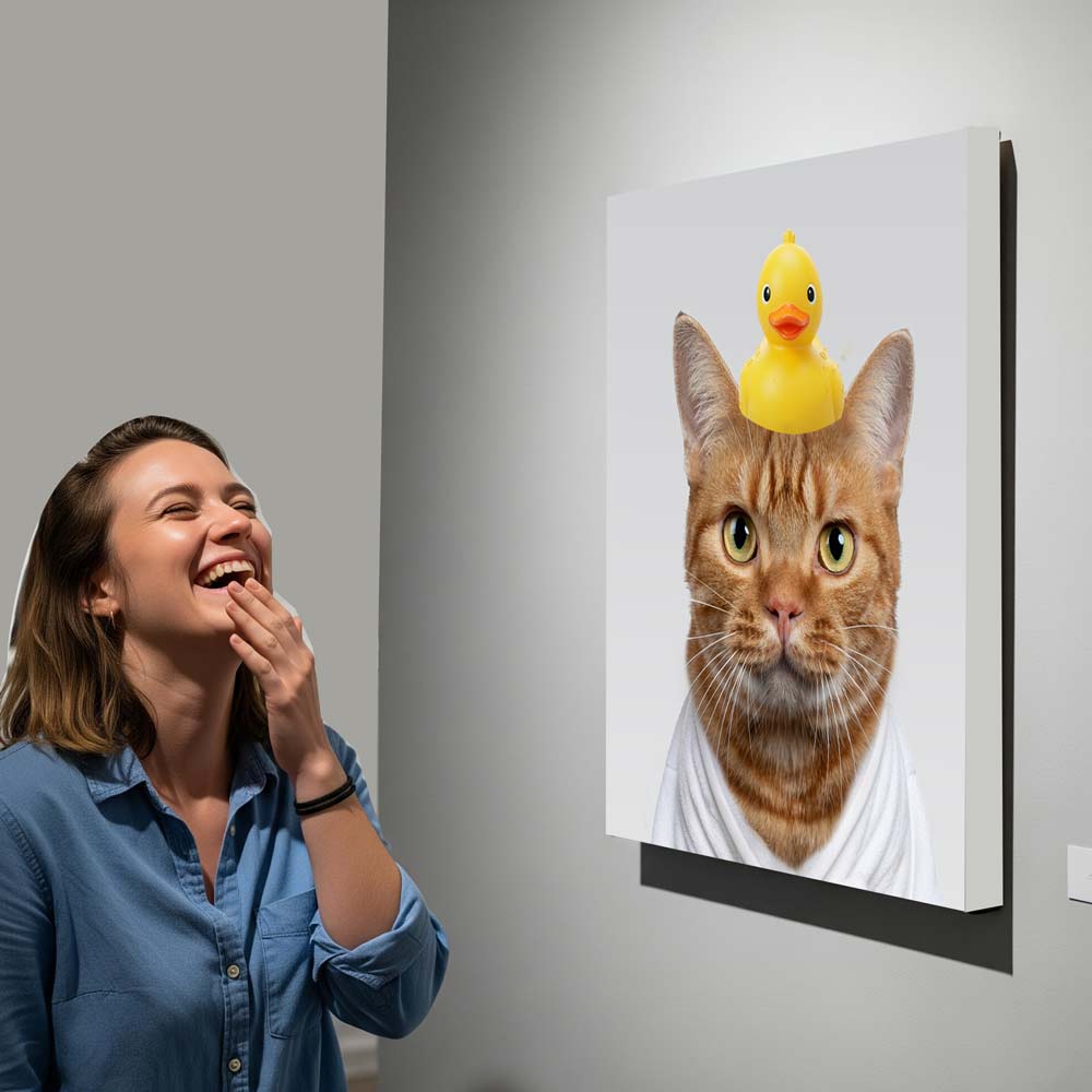 Custom Pet Portrait | Funny Bathroom Art | Pet Wall Decor