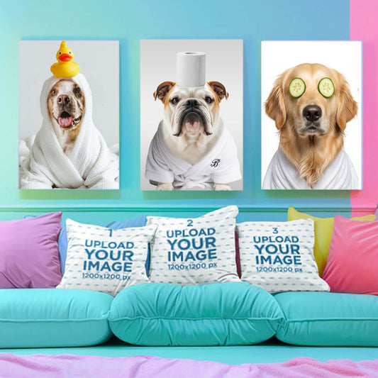 Custom Pet Portrait | Funny Bathroom Art | Pet Wall Decor