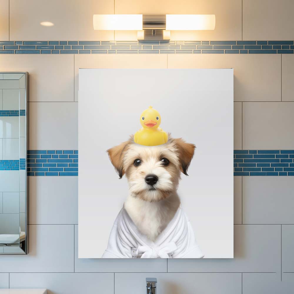 Custom Pet Portrait | Funny Bathroom Art | Pet Wall Decor