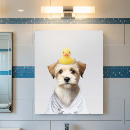Custom Pet Portrait | Funny Bathroom Art | Pet Wall Decor