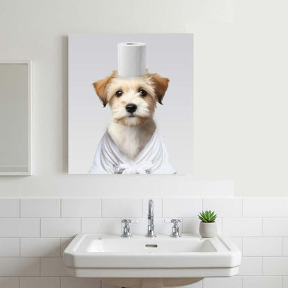 Custom Pet Portrait | Funny Bathroom Art | Pet Wall Decor