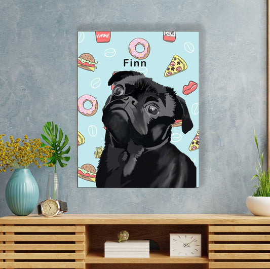 Personalized Pet Portrait Canvas |Custom Dog Wall Art, Dog Lover Gift, Home Decor, Unique Pet Art