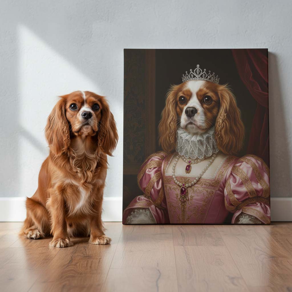 Royal Pet Portrait Custom Pet Portrait Canvas | Renaissance Style