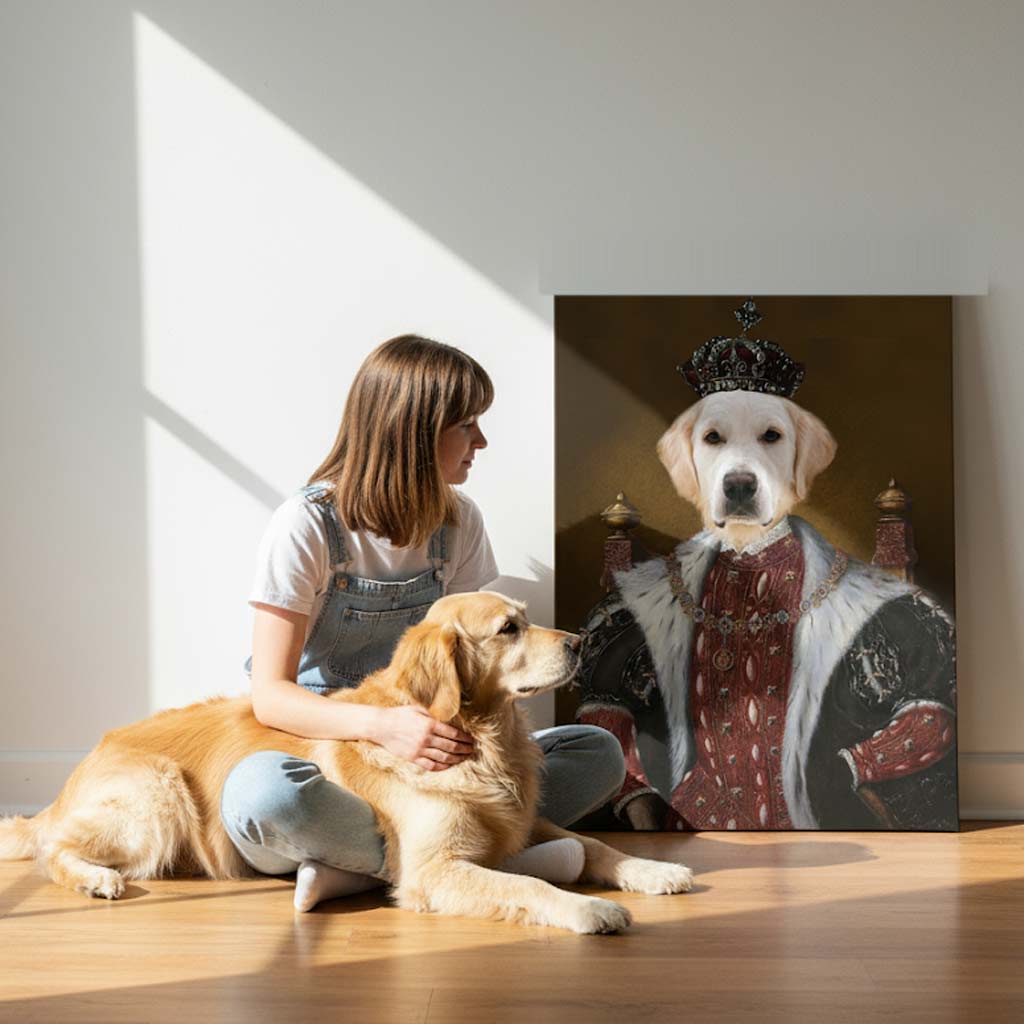 Royal Pet Portrait Custom Pet Portrait Canvas | Renaissance Style