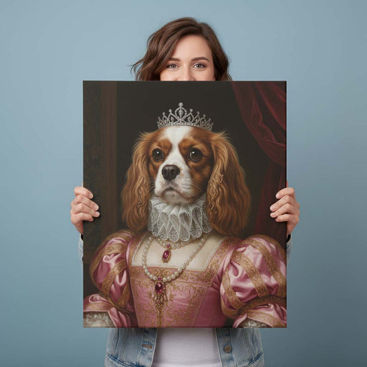 Royal Pet Portrait Custom Pet Portrait Canvas | Renaissance Style