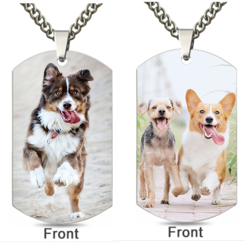 Dog tag memorial necklace