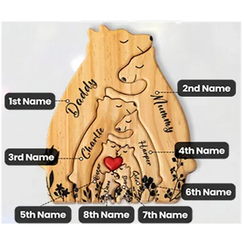 Wooden Bear Family Puzzle | Family Keepsake Gifts | Home Decor Gifts