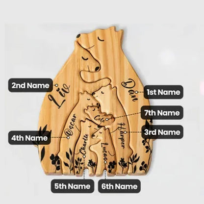 Wooden Bear Family Puzzle | Family Keepsake Gifts | Home Decor Gifts