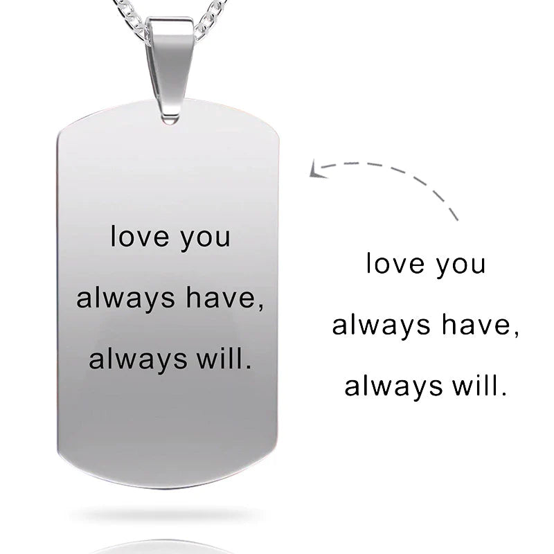 Dog tag memorial necklace
