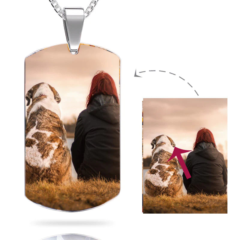 Dog tag memorial necklace