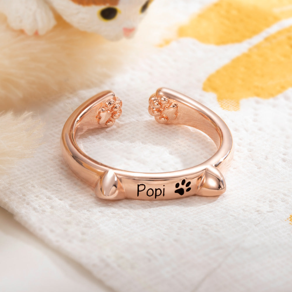 Custom ring with cat ears