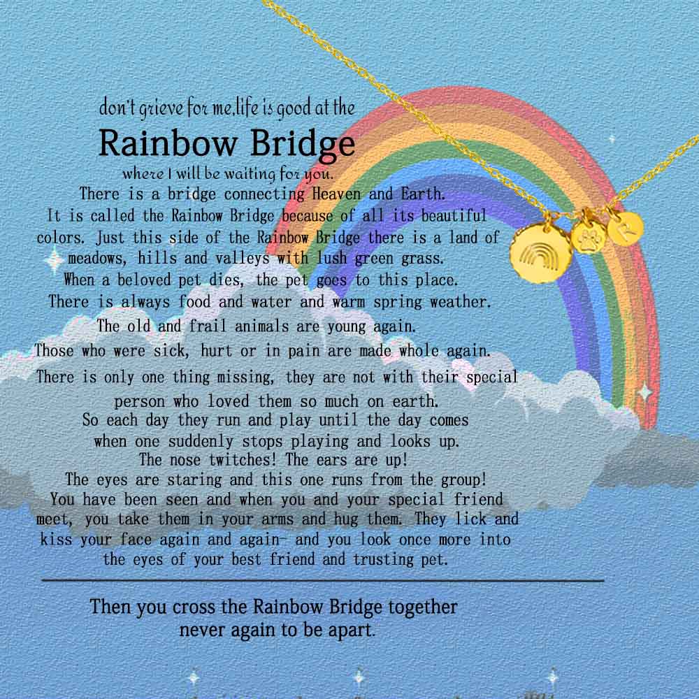 I crossed the rainbow bridge poem gift card