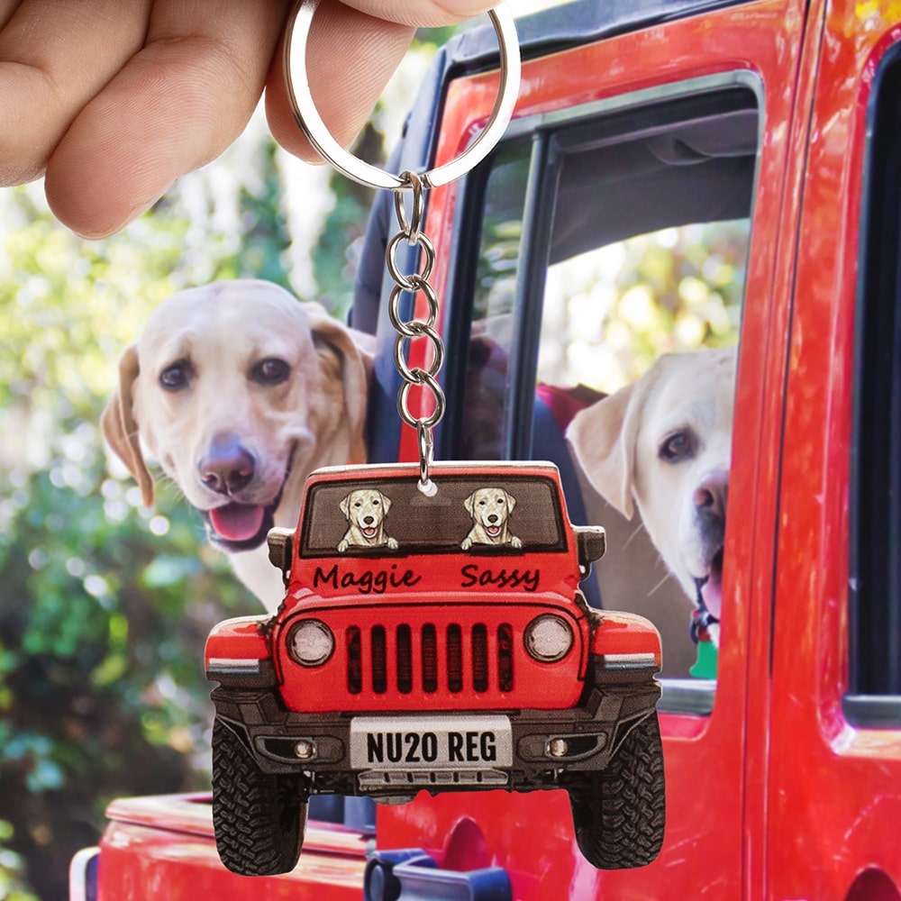 Jeep Car Dog Breeds Custom Acrylic Keychain