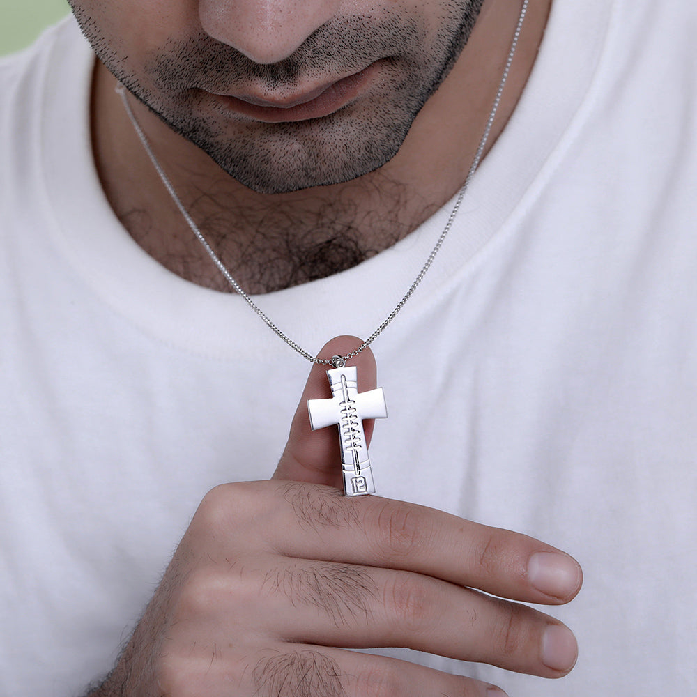 Custom Engraved Football Cross Necklace