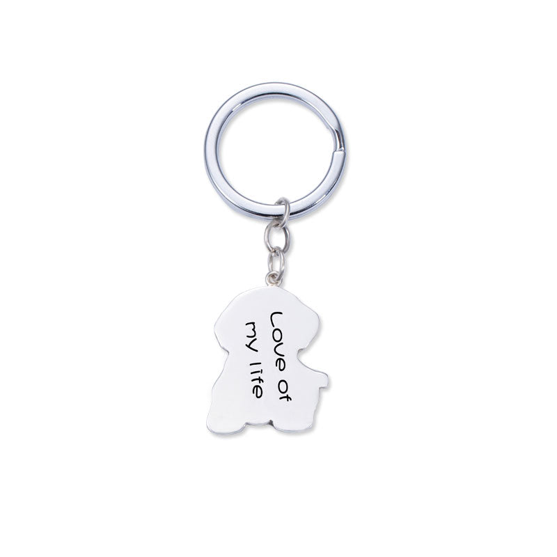 Engraved Pet Color Photo Keychain