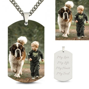 Custom Stainless Steel Photo Dog Tag Necklace