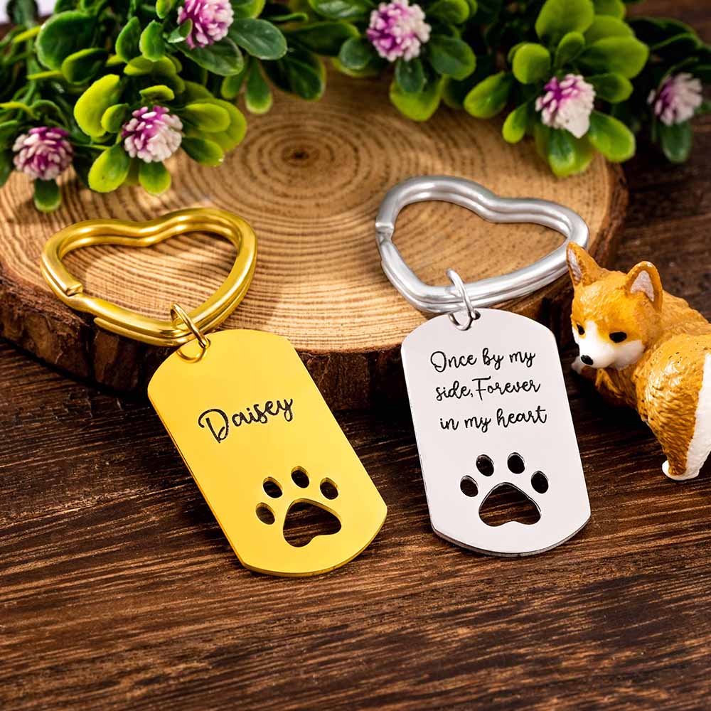 Custom  silver dog tag keyring and gold dog tag keyring