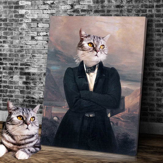 funny detective custom pet portrait canvas