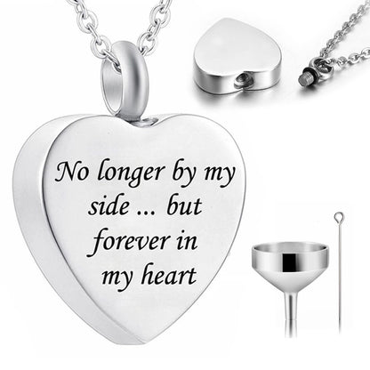 Custom Heart Shape Stainless Steel Cremation Ash Necklace