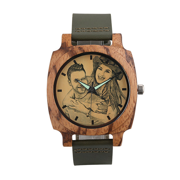 Custom Made Square Zebrawood Watches With Pictures