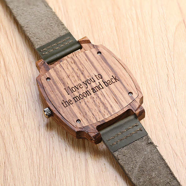 Custom Made Square Zebrawood Watches With Pictures