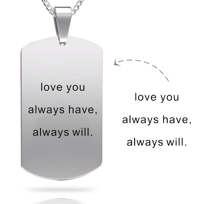 Custom Stainless Steel Photo Dog Tag Necklace