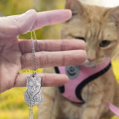 Custom Pet Portrait Engraved  Necklace