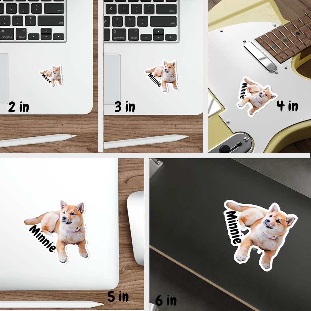 Custom Pet Photo  Die-Cut Stickers Waterproof Sticky (set of 3 pc)